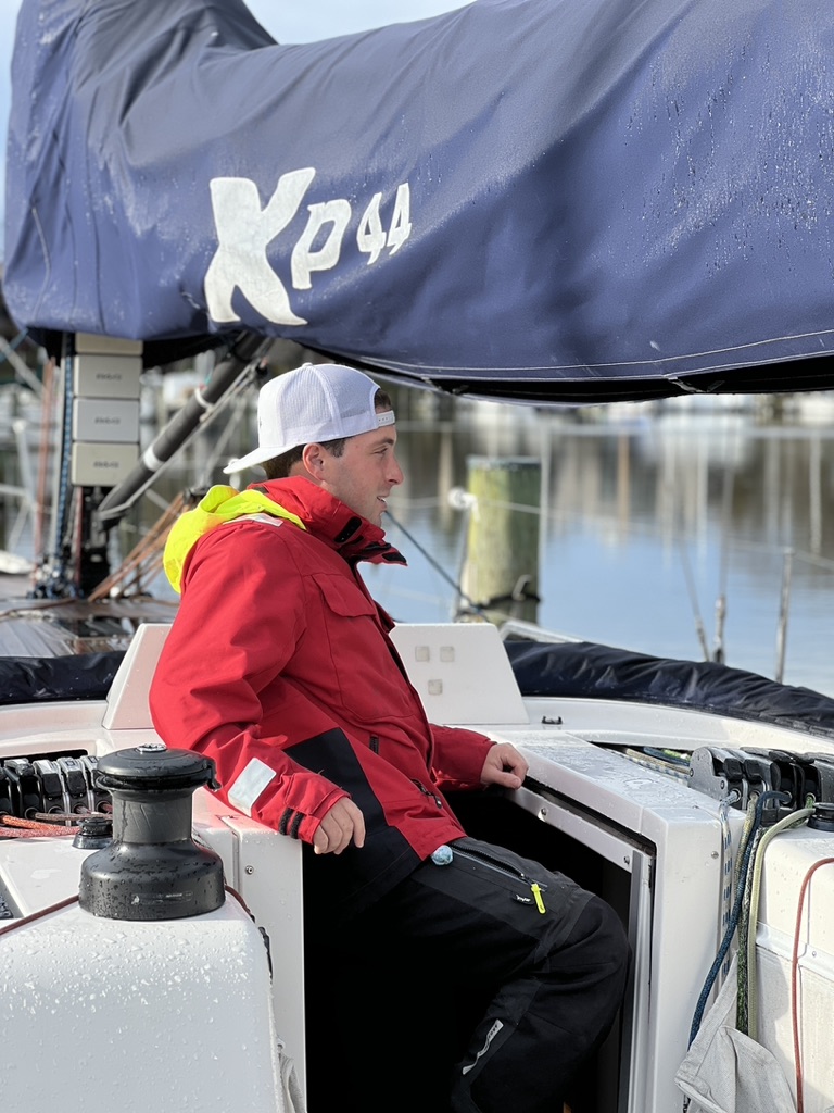 Shane inspecting a boat
